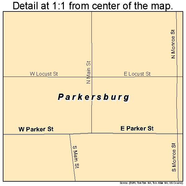 Parkersburg, Illinois road map detail
