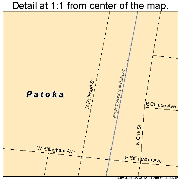 Patoka, Illinois road map detail
