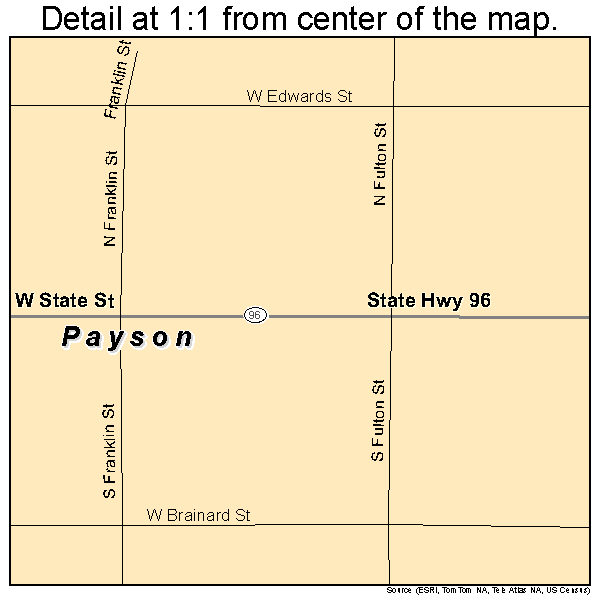 Payson, Illinois road map detail