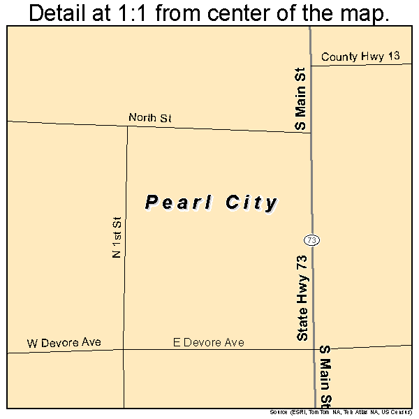 Pearl City, Illinois road map detail