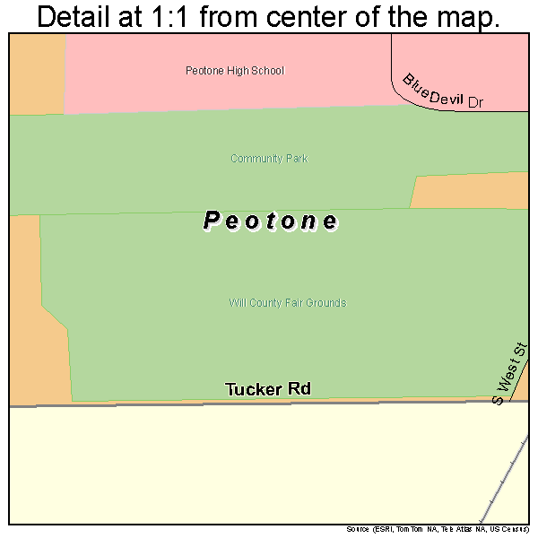Peotone, Illinois road map detail