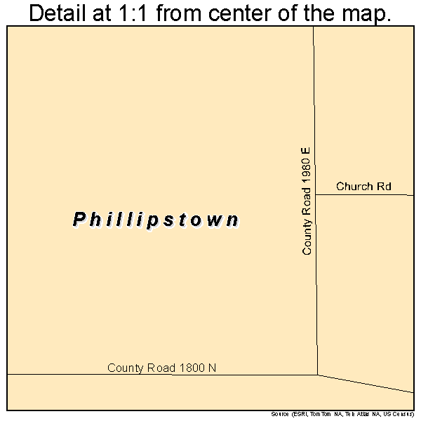 Phillipstown, Illinois road map detail