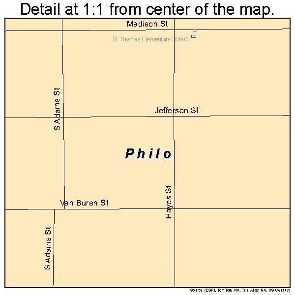 Philo, Illinois road map detail