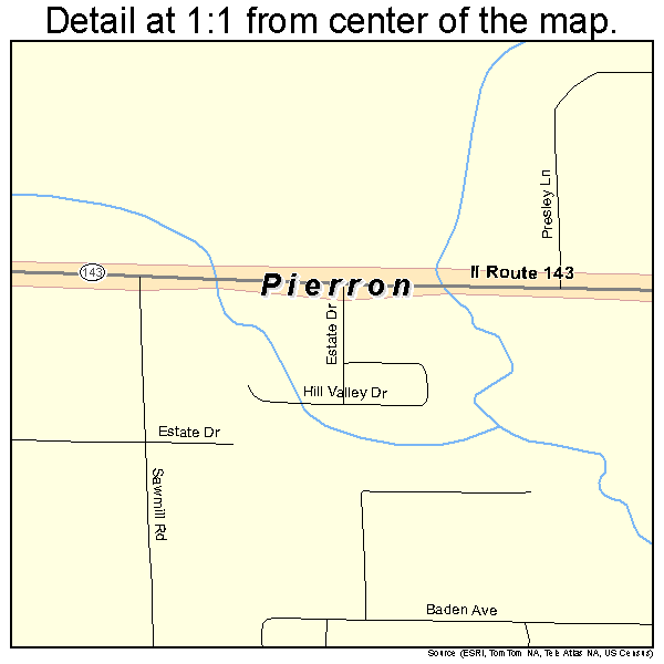 Pierron, Illinois road map detail