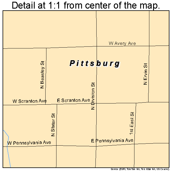 Pittsburg, Illinois road map detail
