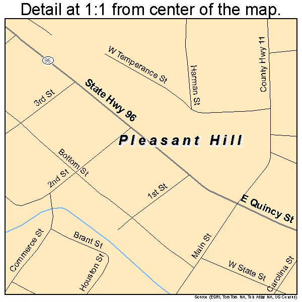 Pleasant Hill, Illinois road map detail