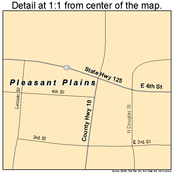 Pleasant Plains, Illinois road map detail