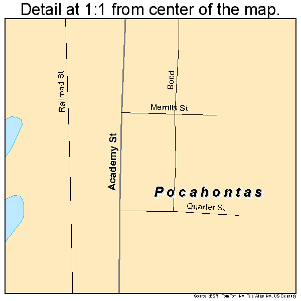 Pocahontas, Illinois road map detail