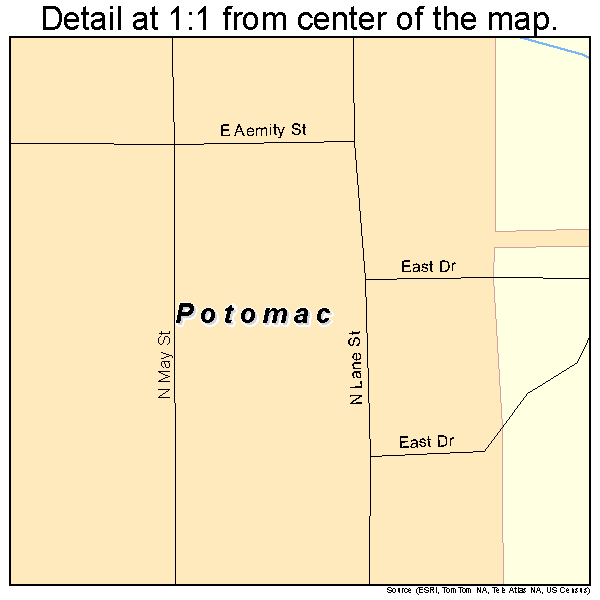 Potomac, Illinois road map detail