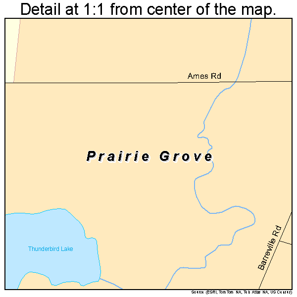 Prairie Grove, Illinois road map detail