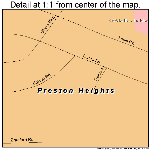 Preston Heights, Illinois road map detail