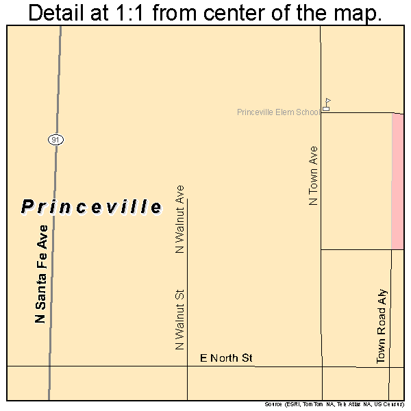 Princeville, Illinois road map detail
