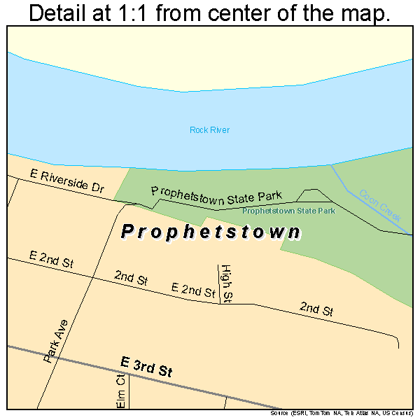 Prophetstown, Illinois road map detail
