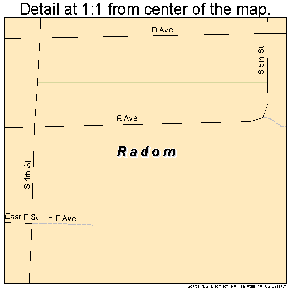 Radom, Illinois road map detail