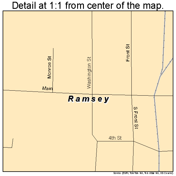 Ramsey, Illinois road map detail