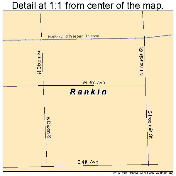 Rankin, Illinois road map detail
