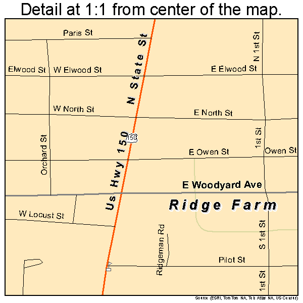 Ridge Farm, Illinois road map detail