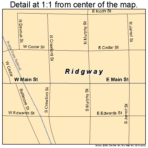 Ridgway, Illinois road map detail