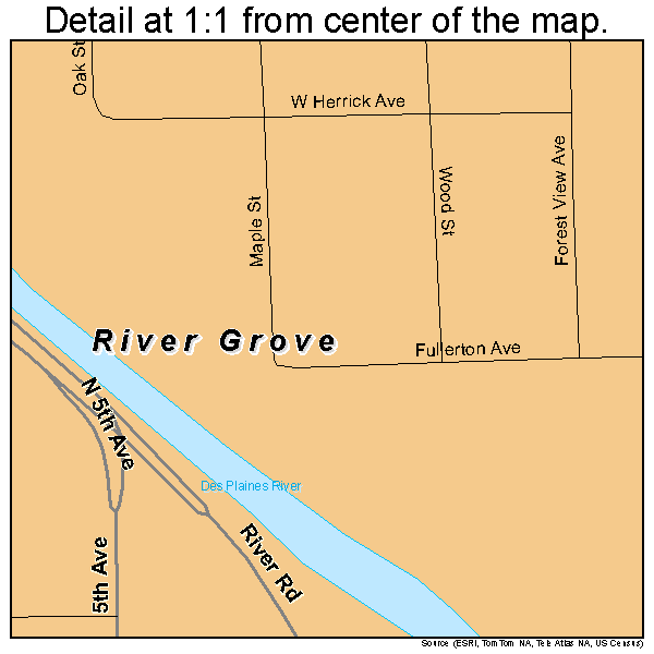 River Grove, Illinois road map detail