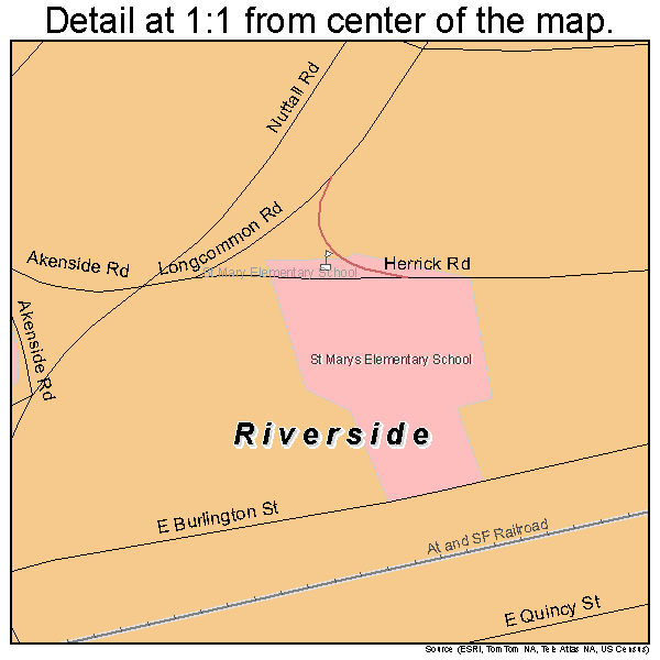 Riverside, Illinois road map detail