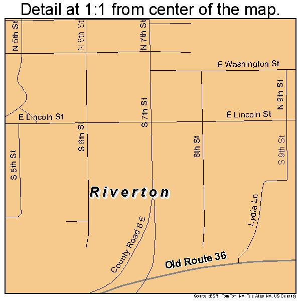 Riverton, Illinois road map detail