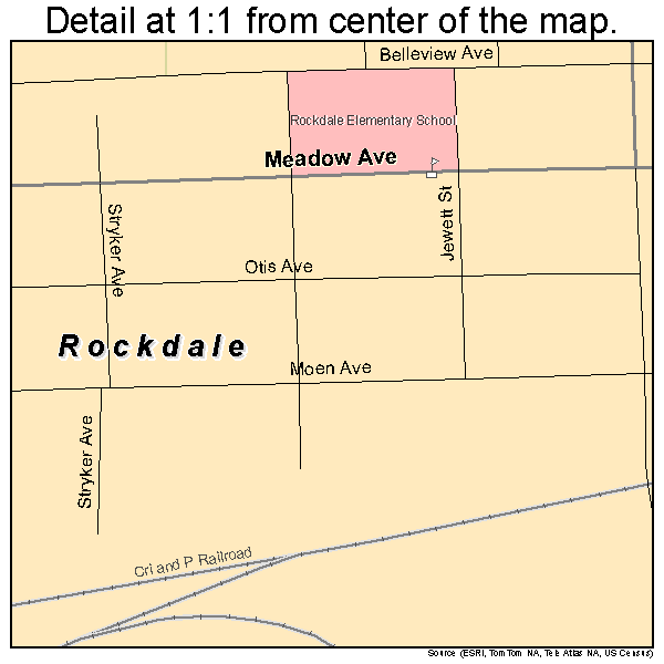 Rockdale, Illinois road map detail