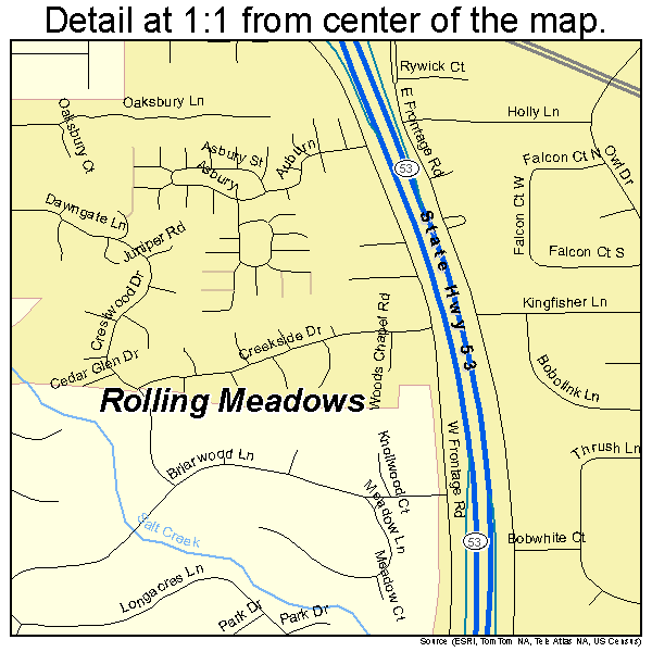 Rolling Meadows, Illinois road map detail