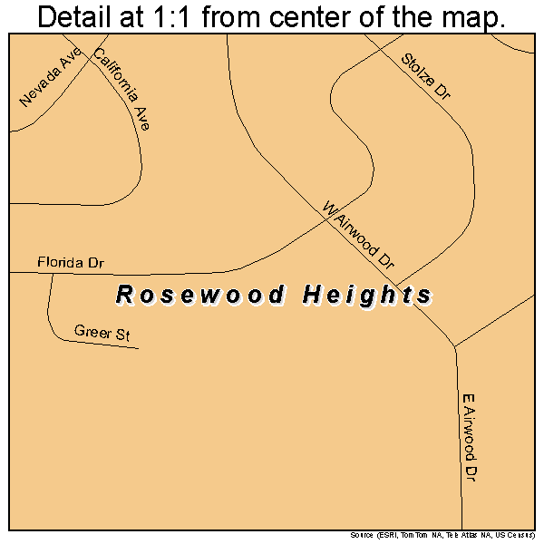Rosewood Heights, Illinois road map detail