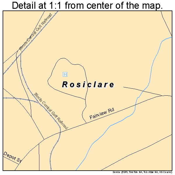 Rosiclare, Illinois road map detail