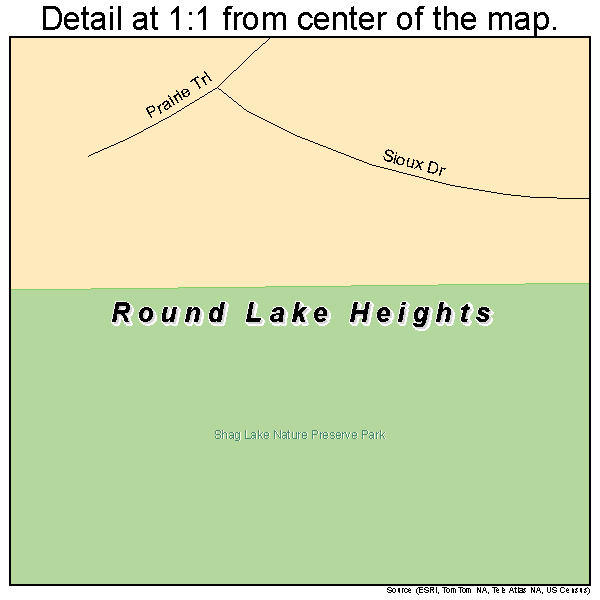 Round Lake Heights, Illinois road map detail