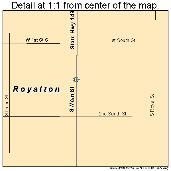 Royalton, Illinois road map detail