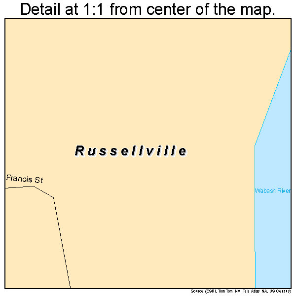 Russellville, Illinois road map detail