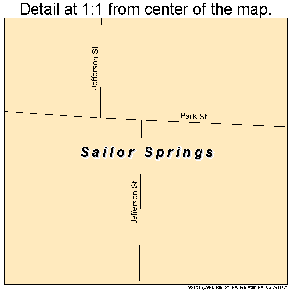 Sailor Springs, Illinois road map detail