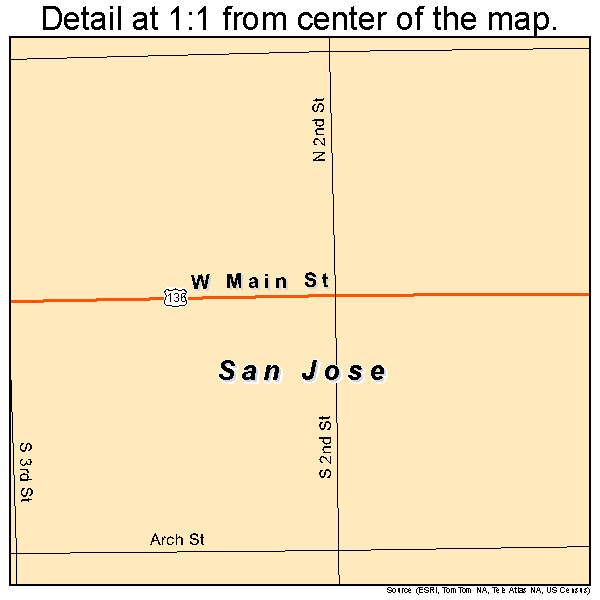 San Jose, Illinois road map detail
