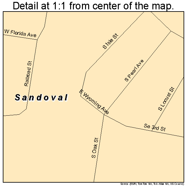 Sandoval, Illinois road map detail