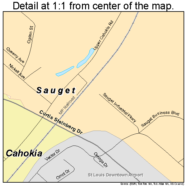 Sauget, Illinois road map detail