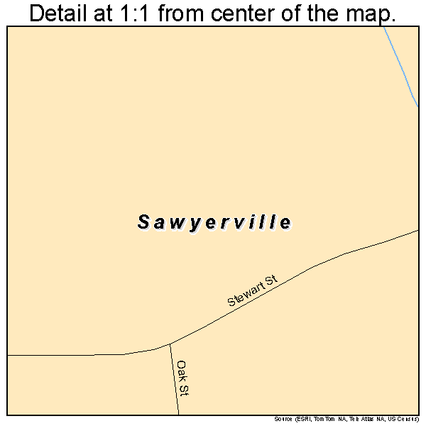 Sawyerville, Illinois road map detail