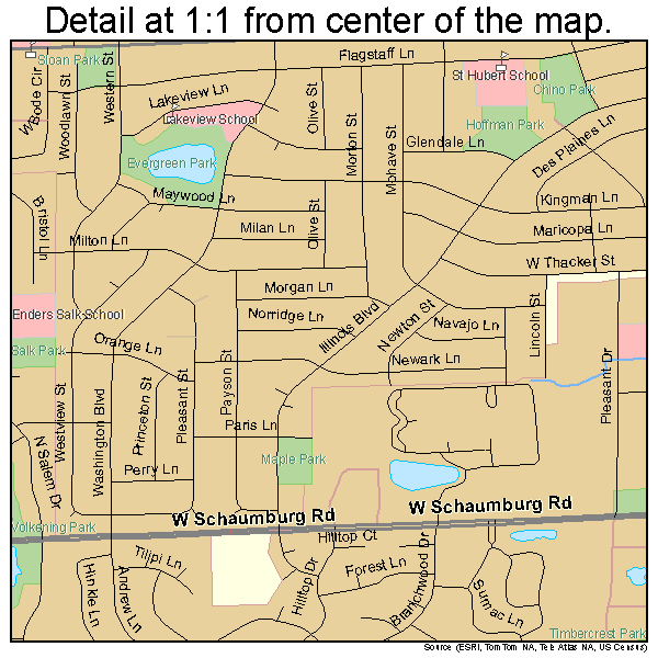 Schaumburg, Illinois road map detail