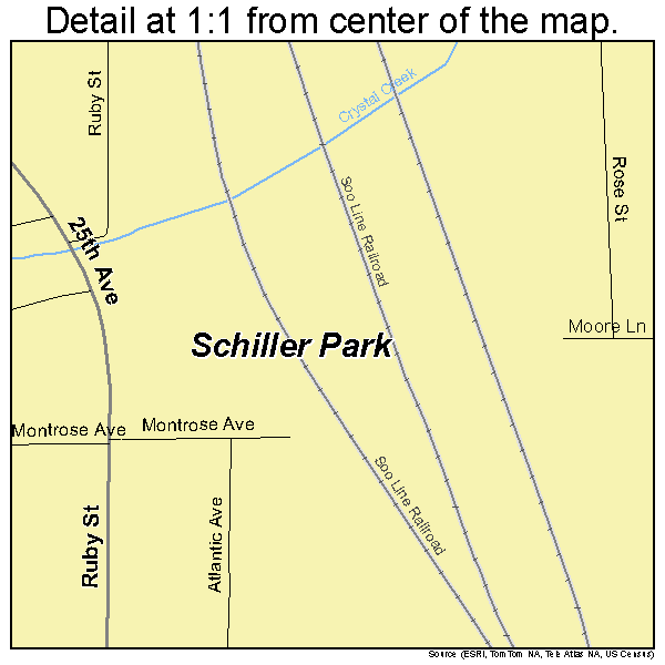 Schiller Park, Illinois road map detail