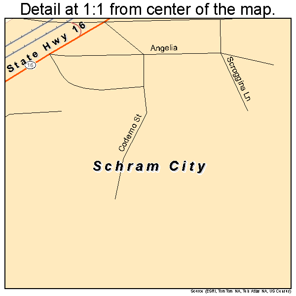 Schram City, Illinois road map detail