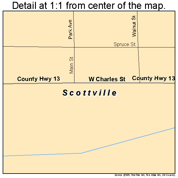 Scottville, Illinois road map detail