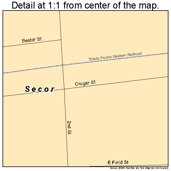 Secor, Illinois road map detail