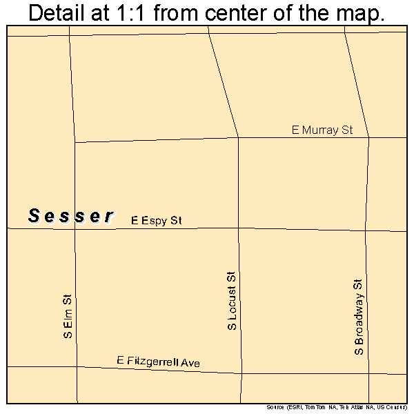 Sesser, Illinois road map detail