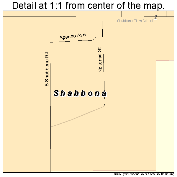 Shabbona, Illinois road map detail