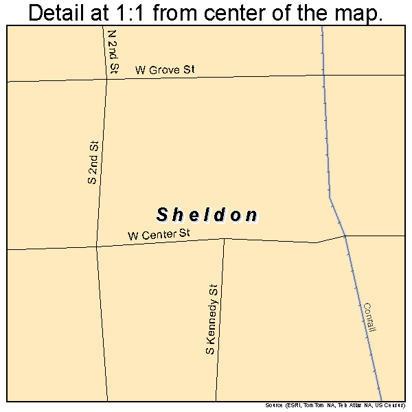 Sheldon, Illinois road map detail