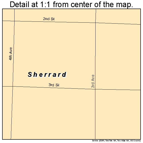 Sherrard, Illinois road map detail