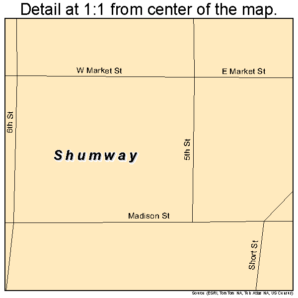 Shumway, Illinois road map detail