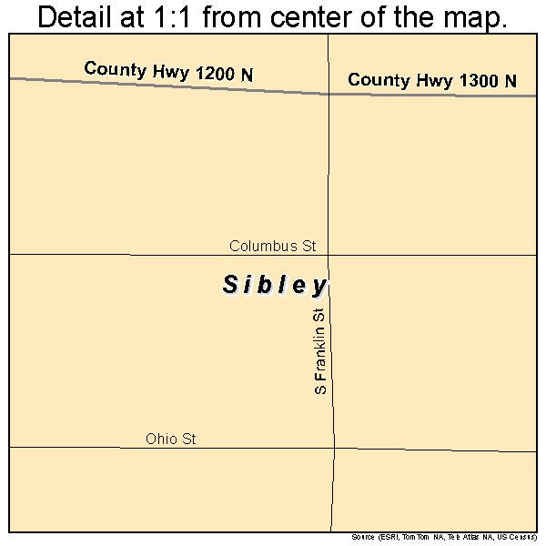Sibley, Illinois road map detail