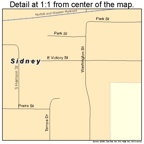 Sidney, Illinois road map detail