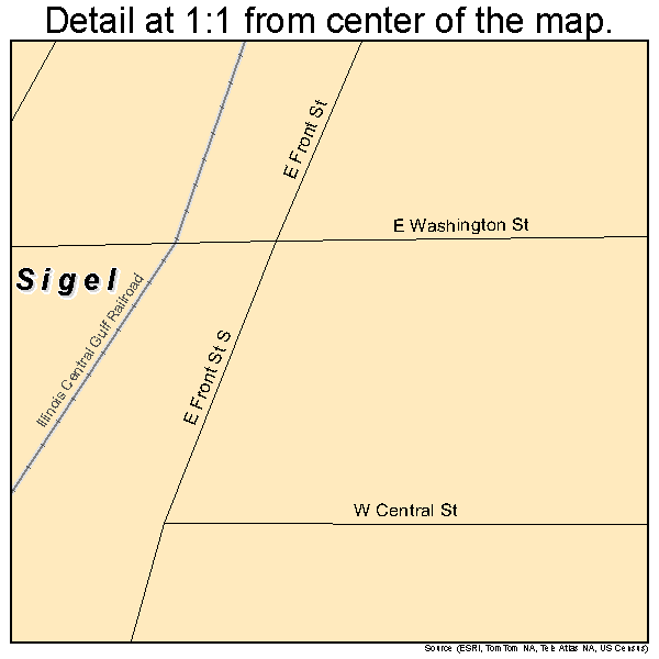 Sigel, Illinois road map detail